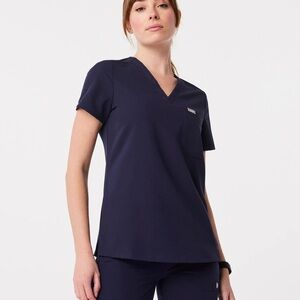 Figs Catarina One Pocket Scrub Top - Navy